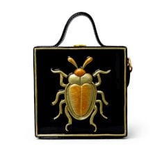 Mini Beetle Lippan Art Handcrafted Square Sling Bag
